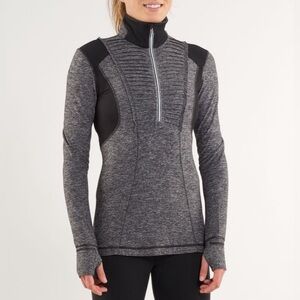 Lululemon Run Your Heart Out Pullover Heathered Black Size 6, Worn Once!